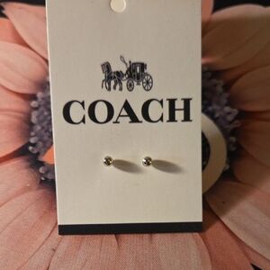 Coach Silver-Tone Stud Earrings